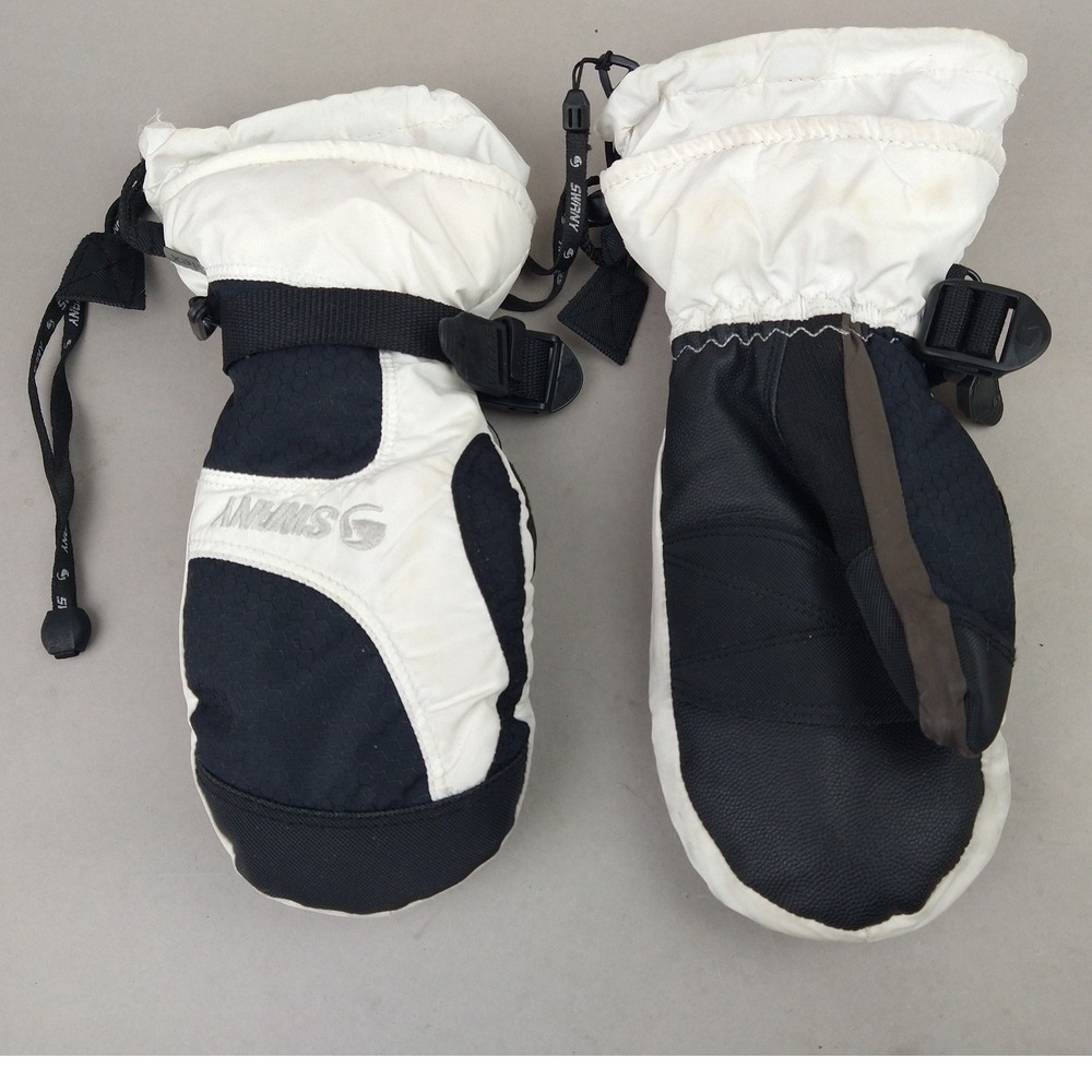 Swany BiPlex Ski Mittens Womens Small Black White‎ Insulated Winter Snowboard